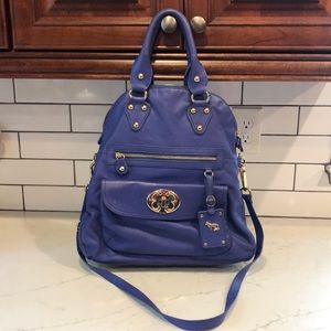Emma Fox Buttery Leather purple blue cross body satchel
